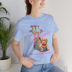 Adorable Puppy resting on Old Boot T-Shirt Short Sleeve – Perfect for Dog Lovers