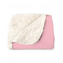 Cozy Pink Sherpa Fleece Blanket – Adorable Puppy Laying on an Old Boot