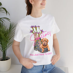 Adorable Puppy resting on Old Boot T-Shirt Short Sleeve – Perfect for Dog Lovers