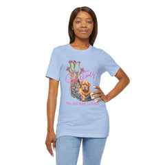 Adorable Puppy resting on Old Boot T-Shirt Short Sleeve – Perfect for Dog Lovers