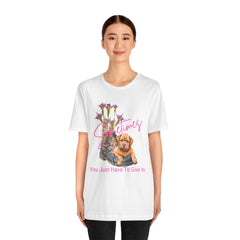 Adorable Puppy resting on Old Boot T-Shirt Short Sleeve – Perfect for Dog Lovers