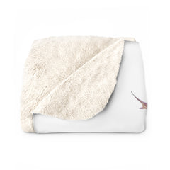 Cozy White Sherpa Fleece Blanket – Adorable Puppy Laying on an Old Boot