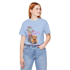 Adorable Puppy resting on Old Boot T-Shirt Short Sleeve – Perfect for Dog Lovers