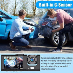 Car Dual Lens Dash Cam HD 1080P Front, Rear, Internal Video Recorder Camera G Sensor