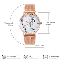 Luxury Mesh Marble Wrist Watch